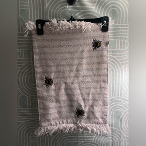 Bee Embroidered Fringe Placemats Set of 2 Farmhouse Neutral Table Decor